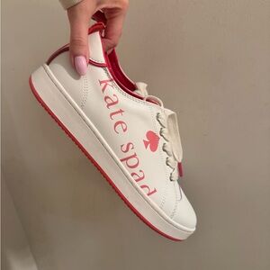 Kate Spade White Sneakers with Pink Accents